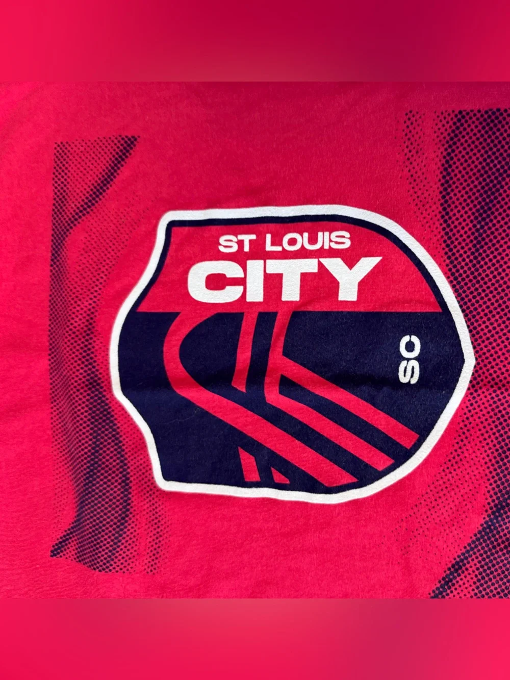 Stl City Soccer ⚽️ Red /pink Kids Logo Tee- medium 10 -12